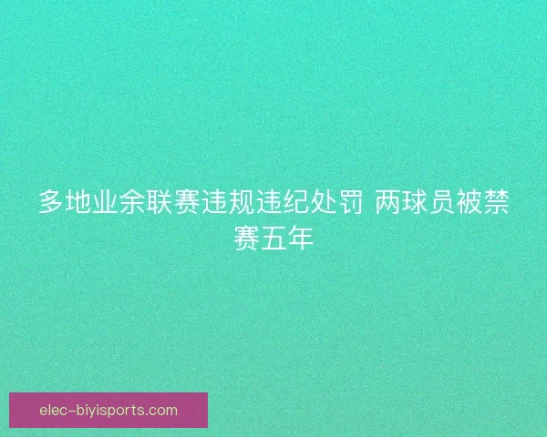 多地业余联赛违规违纪处罚 两球员被禁赛五年